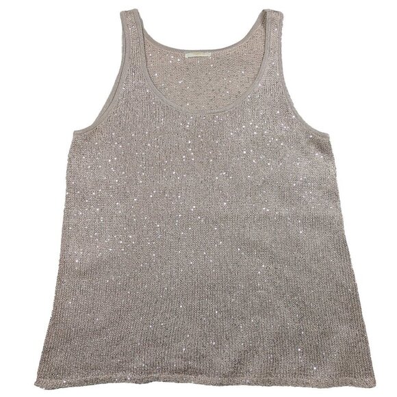 Matty M Knit Blush Tank Top With Sequins - Picture 1 of 6
